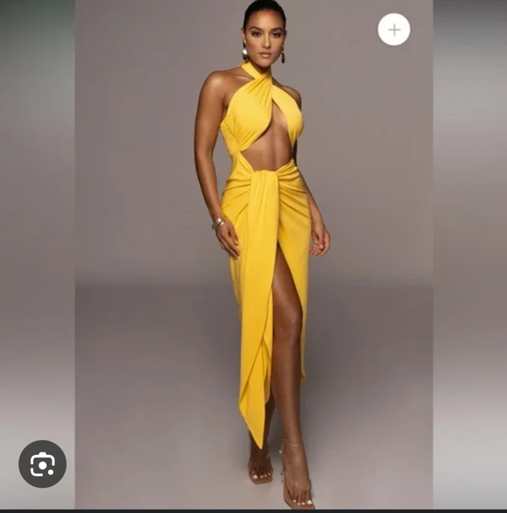 JLUXLABEL Yellow Cutout Dress